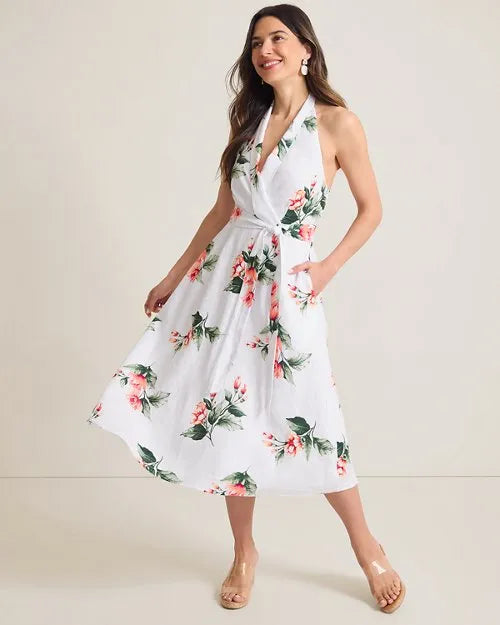 Coastalina Linen Florentina Flourish Midi Dress