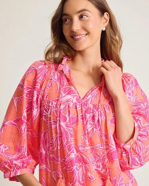 Paradiso Petals 3/4-Sleeve Top