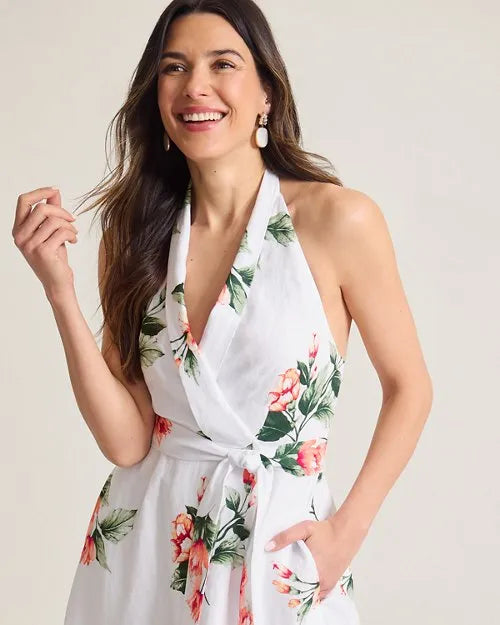 Coastalina Linen Florentina Flourish Midi Dress