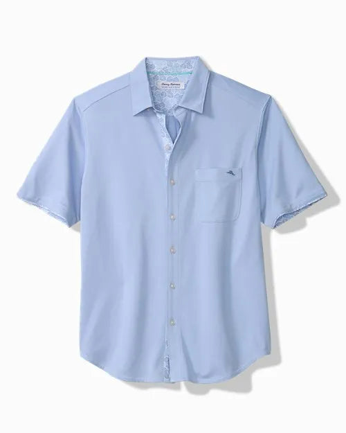 San Lucio Tri Leaf Geo Happy Hour Stretch Knit Shirt