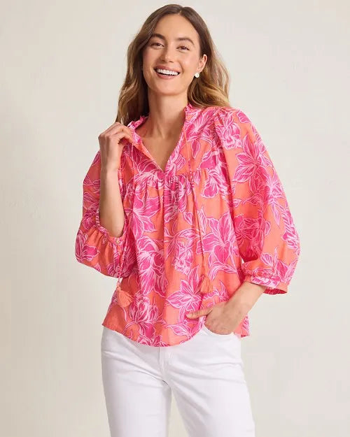 Paradiso Petals 3/4-Sleeve Top