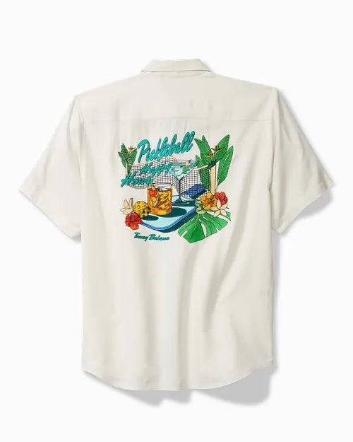 Pickleball Happy Hour Silk Camp Shirt
