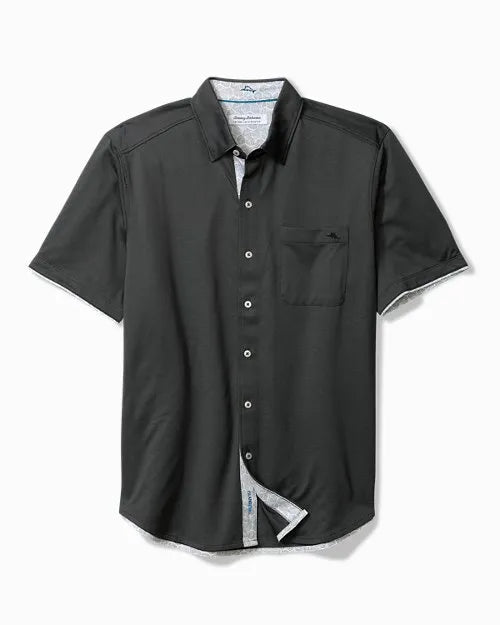 San Lucio Tri Leaf Geo Happy Hour Stretch Knit Shirt